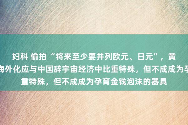 妇科 偷拍 “将来至少要并列欧元、日元”,黄奇帆:东谈主民币海外化应与中国辞宇宙经济中比重特殊,但不成成为孕育金钱泡沫的器具