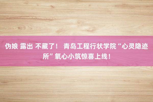 伪娘 露出 不藏了！ 青岛工程行状学院“心灵隐迹所”氧心小筑惊喜上线！