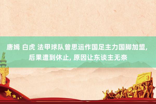 唐嫣 白虎 法甲球队曾思运作国足主力国脚加盟, 后果遭到休止, 原因让东谈主无奈