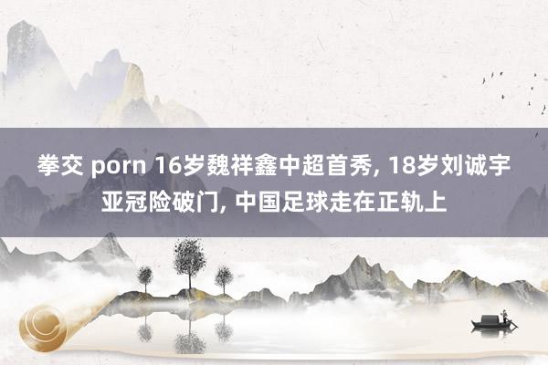 拳交 porn 16岁魏祥鑫中超首秀, 18岁刘诚宇亚冠险破门, 中国足球走在正轨上