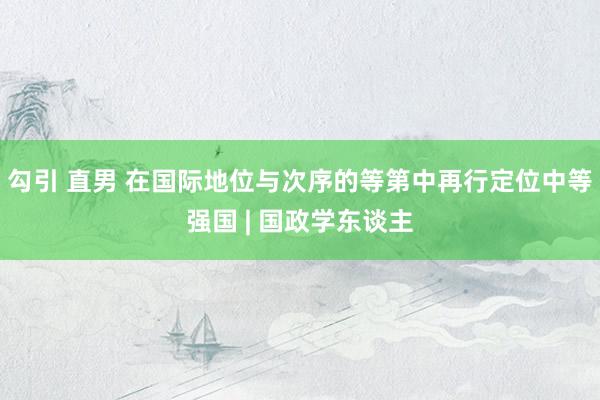 勾引 直男 在国际地位与次序的等第中再行定位中等强国 | 国政学东谈主