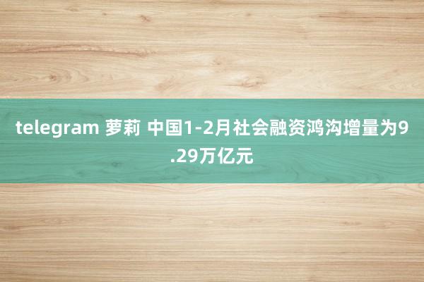 telegram 萝莉 中国1-2月社会融资鸿沟增量为9.29万亿元
