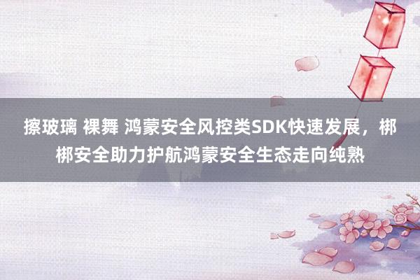 擦玻璃 裸舞 鸿蒙安全风控类SDK快速发展，梆梆安全助力护航鸿蒙安全生态走向纯熟