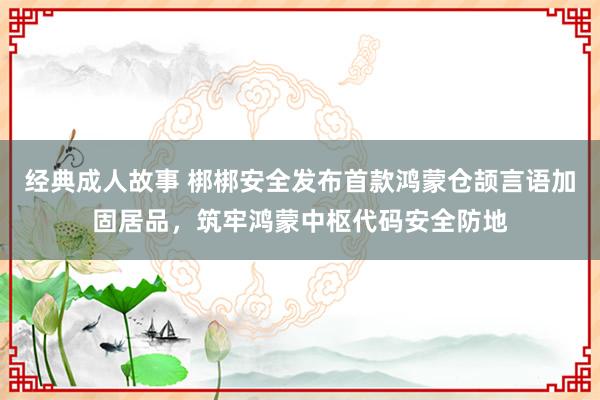 经典成人故事 梆梆安全发布首款鸿蒙仓颉言语加固居品，筑牢鸿蒙中枢代码安全防地